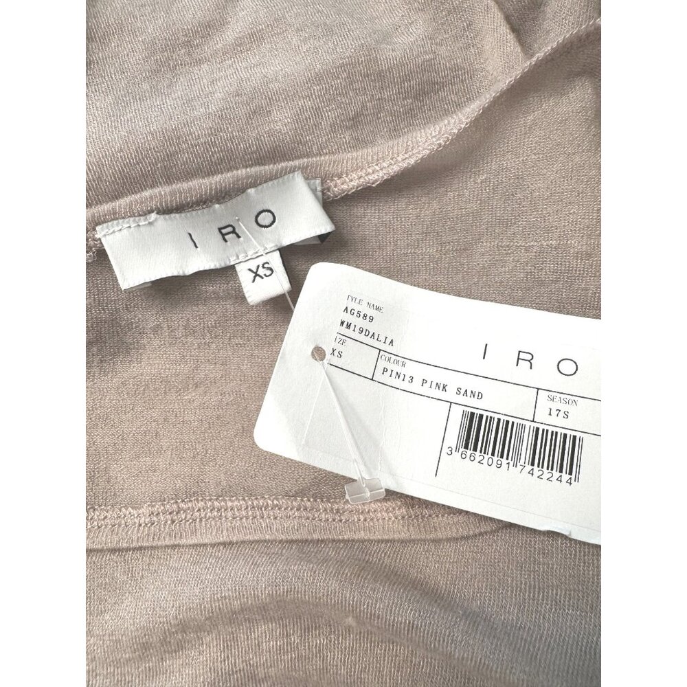 IRO Dalia Ruffle Pink Sand Size XS Oversized Semi Sheer $294 Blouse - Picture 6 of 15